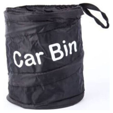 Papelera portátil para coche, papelera universal impermeable para interior de coche, bolsas de almacenamiento colgantes para guardar aperitivos y recoger basura, 16x16x20cm, negra (1/4)
