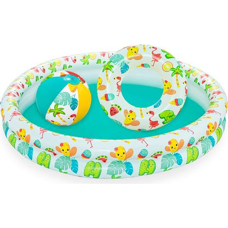 Piscina Hinchable Infantil 2 Aros Set Bestway 122x20 cm (1/3)