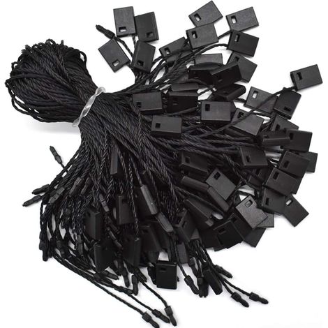 Hängeschilderschnur, schwarz, 17,8 cm, 1000 Stück, Nylon, Schnappverschluss, einfach und schnell zu befestigen (1/3)