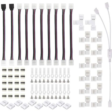 Kit De Connecteur À Bande Lumineuse 1set 5050 Accessoires De Bande LED sans Soudure 10 Mm (1/5)