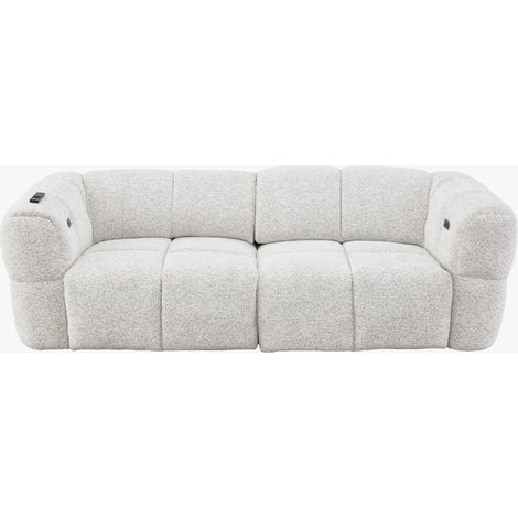 NALA Canapé 3 places relax électrique avec assises coulissantes en tissu beige (1/5)