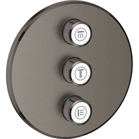 Grohe Grohtherm SmartControl - Parte esterna comando ad incasso a 3 utenze, Hard Graphite spazzolata 29122AL0ROZ1 (1/5)
