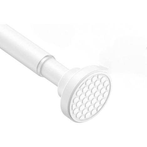Barra de ducha telescópica de 70-120 cm, sin perforación, ideal para baño, ventana, armario, blanca (1/5)