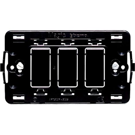Support électrique à encastrer 503 - Cadre porte-fruits avec montage à vis - Variantes 1/2/3/4/5 modules ou 1 place avec prise Schuko (1, noir, 1 place + prise Schuko)
