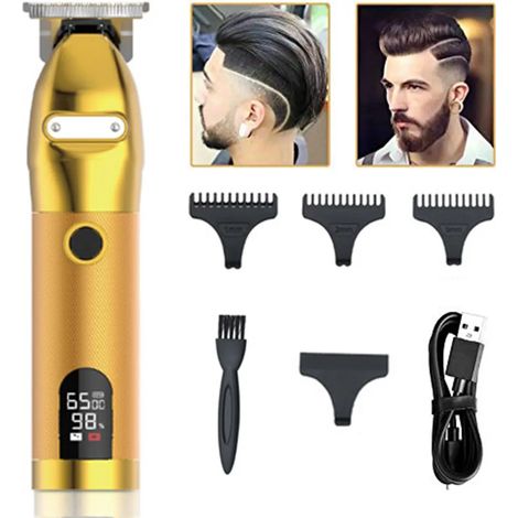 Tondeuse à cheveux électrique professionnelle sans fil de précision, 3 peignes, LED, chargement USB (1/5)