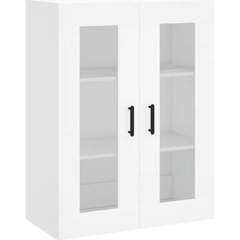 Armario de pared elegante estilo contemporáneo 69,5 x 34 x 90 cm espacio de almacenamiento práctico de madera blanca 020048630 (1/5)