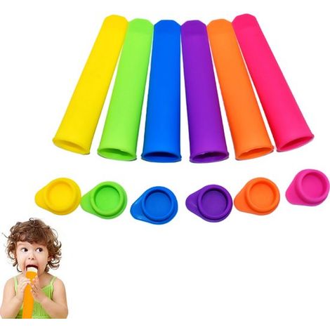 Moldes para helados, Moldes para polos, Sin BPA, Polos, Hielo, Máquina para hacer paletas, Elaboración de hielo casera, Varios colores, 6 piezas (1/5)