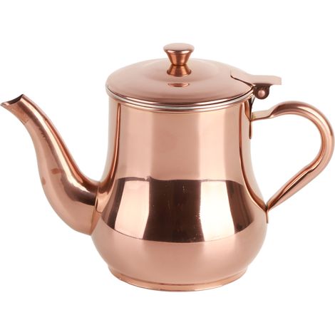 500-ml-Edelstahl-Teekanne mit integriertem Deckel und hitzebeständigem Griff, roségoldenes Design, ideal für Besprechungsräume