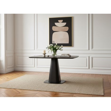 BOBOCHIC - Table à manger carrée NOA 120 cm placage chêne   Noir