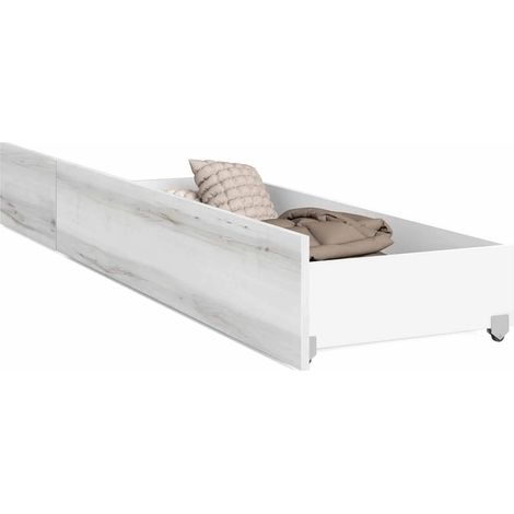 Cajón Inferior para Cama Aro Estilo ontemporáneo en Color blanco Albo 191x24x50 cm
