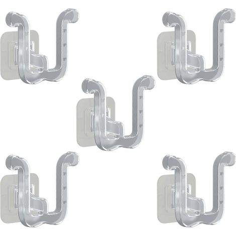 Lot de 5 organisateurs à chaussures multifonctionnels en forme de U à largeur réglable, transparents, pour l'entrée, la salle de bain ou le placard (1/4)