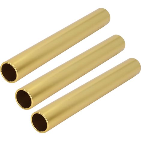 Lot de 3 bâtons de relais compétition, jaune vif, aluminium creux sculpté, léger, pour entraînement et course (1/5)