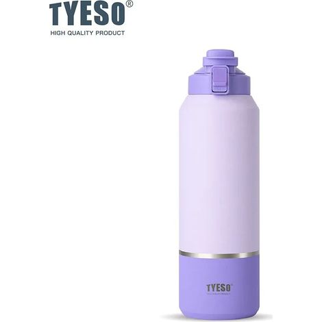 (Violet, 1500 ml) Bouteille d'eau isotherme de grande capacité avec poignée et couvercle étanche, adaptée aux sports de plein air et à la randonnée. (1/4)