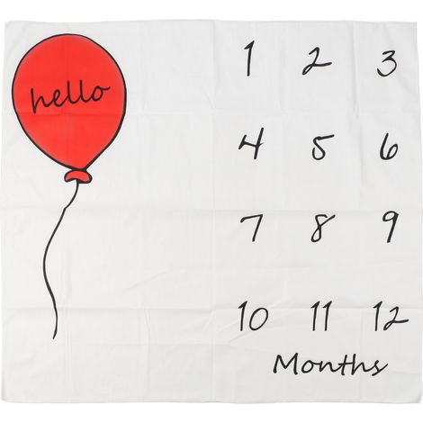 Monatliche Babyhülle mit Ballonmotiven, weicher Fotohintergrund, Neugeborenen-Wachstumsmatte, Meilenstein-Tracker (1/5)