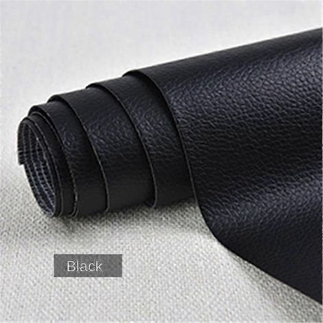 Patch de réparation en cuir auto-adhésif compatible avec canapé meubles table chaise siège sac chaussure lit. Référence : f74-10x20cm-Noir (1/4)