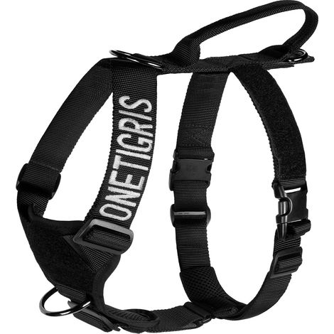 Harnais Anti-Traction pour Chien avec poignée, Harnais Tactique réglable pour Chiens, Chiots, Chasse, randonnée, Dressage, Marche, activités de Plein air (Noir, M) (1/5)