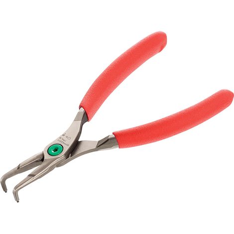 Facom Internal Snap Ring Pliers, 90° Bent Jaws, Chrome-Plated, Ergonomic Handles, 170 mm Length, Tip Diameter 1.8 mm, Ring Size Range 19–60 mm
