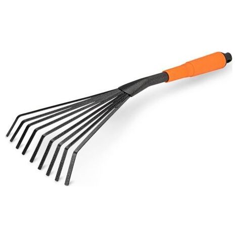 Mini râteau de jardin en acier 16" 9 avec poignée ergonomique confortable et résistante à la rouille - Outils de jardinage professionnels (1/5)