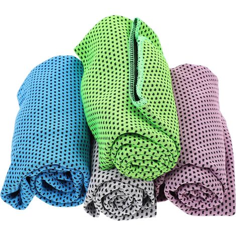 Kühlhandtücher Schweißabsorbierend und Atmungsaktiv aus Mikrofaser 4 Stück 40x30cm für Fitness Yoga und Outdoor Sportaktivitäten (1/5)
