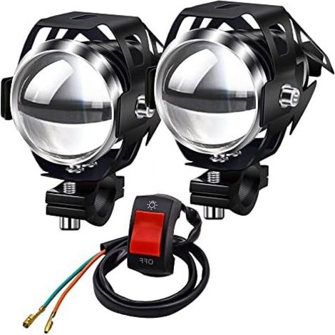 Phare Antibrouillard Moto - LED 125 W 3000 LM - IP67 - Compatible Moto Quad Scooter - 2 Pièces