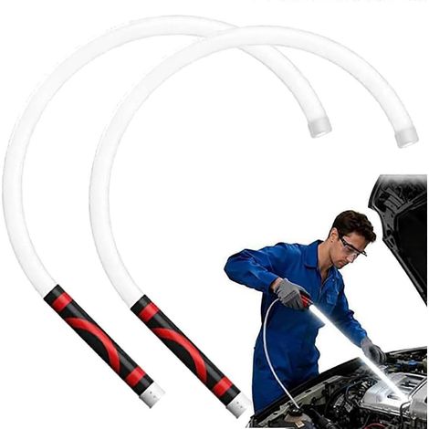 Lot de 2 lampes torches LED flexibles et rechargeables de 68,5 cm (27 pouces) avec base magnétique, lampe d'inspection mécanique à haut flux lumineux. (1/5)