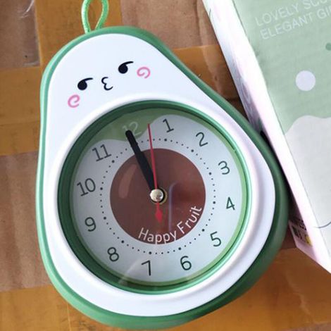 Dekorativer Fruchtwecker für Kinder – Cartoon-Avocado-Wecker – ABS-Tischwecker für Schüler – Geschenkmodell [ABS, 165 g, 15,5 cm, 1 Stück]