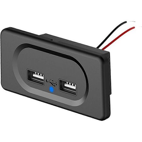 Dual-USB-Kfz-Ladegerät (4,8 A), 12-V-/24-V-Steckdose für Motorrad, Auto, LKW, ATV, Boot, Wohnmobil, Bus, Netzteil mit LED-Leuchte (1/5)