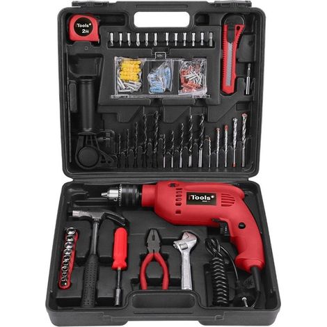 Perceuse à percussion 500W + 41 accessoires de perçage Mallette ITOOLS (1/5)