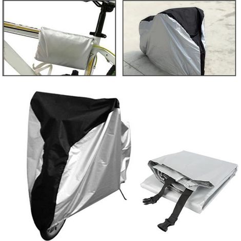 Novatech L 1906595CM Noir + Argenté Housse Bâche Étui Couverture de Vélo Moto VTT Scooter Anti-UV Étanche Protection (1/4)