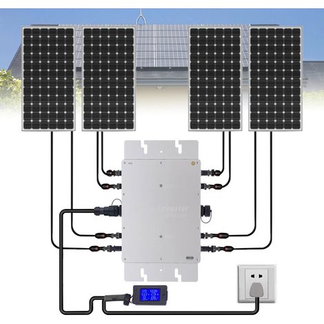 Mikro-Wechselrichter HM-1200 Induktivitäts-Wechselrichter 1200 W Solar-Wechselrichter 1200 W-4T Mikro-Wechselrichter mit integriertem Regler für 4 PV-Module Regelungsgrad 0