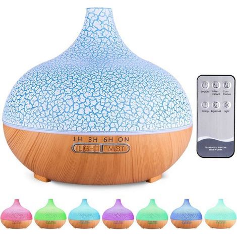 Essential Oil Diffuser, 550ml Ultrasonic Humidifier Electric Aromatherapy Diffuser with Remote Control, 7 Colors (1/5)