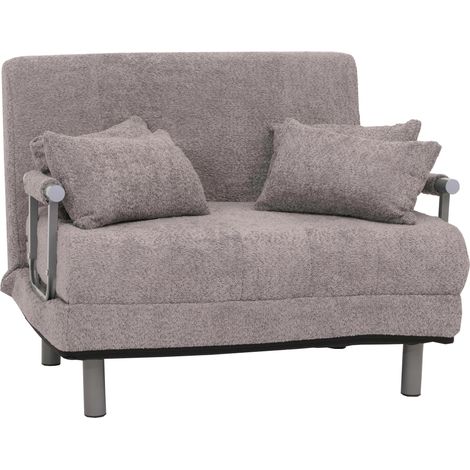 [NON UTILIZZATO] Poltrona letto HHG-695, pieghevole Divano letto, superficie riposo 190x100cm, tessuto bouclé (500g/m²), grigio scuro