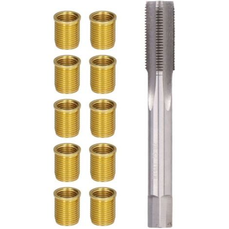 Outils de réparation filetage bougie d'allumage – 10 inserts M12x1,25 – Taraud M14x1,25 en acier rapide – Pour moteurs essence et diesel (1/5)