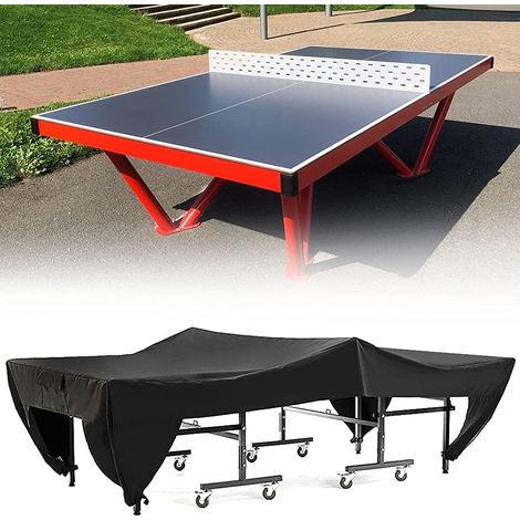 Tischtennisplattenabdeckung, faltbar und wasserdicht, für den Innen- und Außenbereich, 280 x 153 x 73 cm (Schwarz) (1/5)