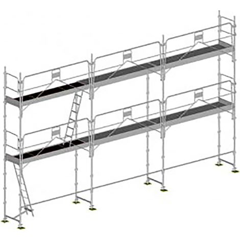 Ponteggio 60m² - Struttura sola + Parapetto - DUO60GC-S