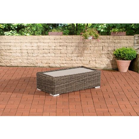 Polyrattan Lounge Tisch Madeira 110 x 60 grau-meliert (1/5)