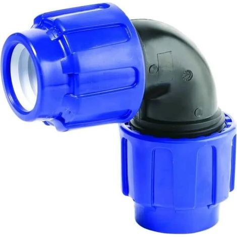 Raccord PP PE 90° pour Tuyaux 25x25 mm en Polypropylène et Polyéthylène – Angle à 90° avec Étanchéité Parfaite, Installation Facile et Résistance aux Intempéries (1/5)