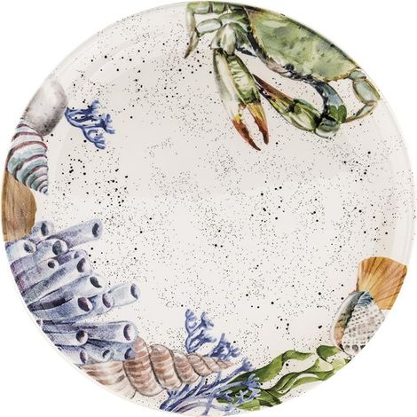 Plat de service rond 36cm en céramique sous émail Ponza