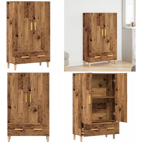 vidaXL Buffet haut vieux bois 70x31x115 cm bois d'ingénierie