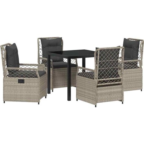 Maison Exclusive - Conjunto de Comedor de Jardín 5 pcs Gris Claro (1/5)