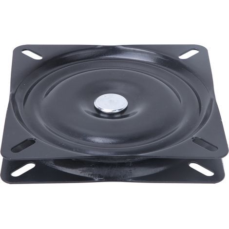 Socle tournant en métal noir 150x150mm pour présentation d'objets et accessoires de bureau (1/5)