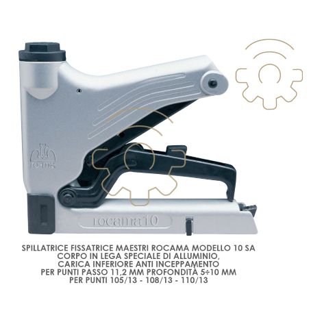 Agrafeuse Maestri Rocama agrafeuse mod 10 SA pas de point 11,2 mm profondeur 5 Points de 10 mm 105/13 - 108/13 - 110/13