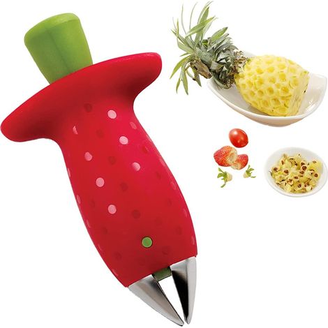 Équeuteuse à fraises, outil pour équeuter les fraises (tiges et feuilles), outil pour retirer les pépins de fruits, outil de cuisine (1/3)