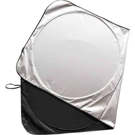 Pare-Soleil de Pare-Brise de Voiture, Double Cercle, Protection Contre la Chaleur UV, Plâtre argenté, Soleil de Voiture pour la Plupart des Véhicules