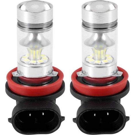 2X Ampoule LED H8 H11 H16 6000K Blanc 100W Haute Puissance Pour Feux Antibrouillard Et Diurnes (1/5)