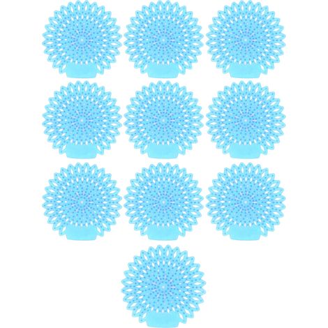 Lot de 10 tapis désodorisants pour urinoirs, anti-éclaboussures et longue durée, pour toilettes et salle de bain, motif lotus. (1/5)