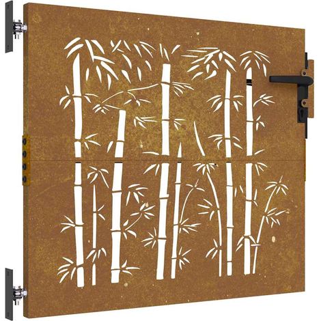 Maison Exclusive - Gartentor 85x75 cm Cortenstahl Bambus-Design (1/5)