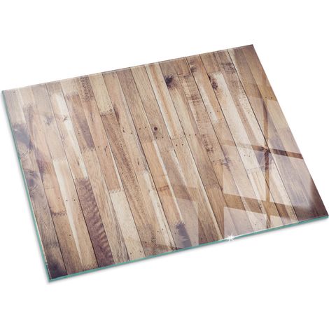 Plaque Rectangulaire de sol sous poêle à bois en verre trempé protection thermique du plancher Planches de bois disposées 80x60 cm (1/5)