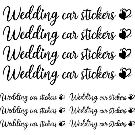 10pcs Autocollants pour Rétroviseur de Voiture de Mariage, Autocollants Pare-Chocs Mariage Décorations Gracieuses Voiture pour Véhicule Mariée et Marié (1/5)