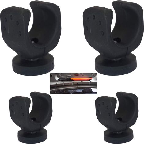 Support magnétique, crochets de montage magnétiques, aimants puissants et pince flexible, base ronde aimantée avec caoutchouc, pour support de lampe de poche, lot de 4 (deux grands et deux petits)